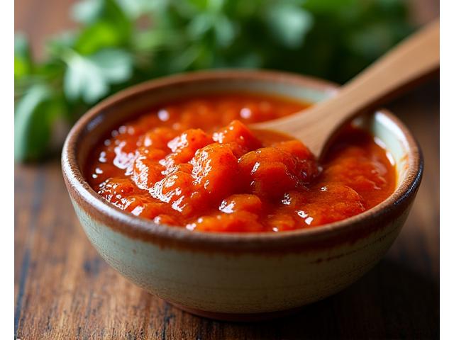 Rote Marinade in einer Schale mit geräuchertem Paprika