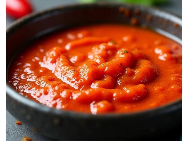 Orange-rote, scharfe Chilli Marinade